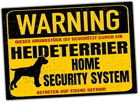 Heideterrier Schild Warning Security System Türschild Hundeschild Warnschild Schild Hund Terrier