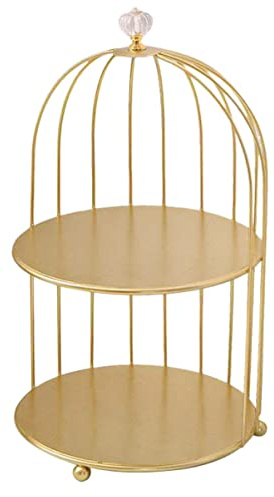 Cabilock Elegante Porta Cupcake A Doppio Porta Trucchi Decorazione A Gabbia Per Uccelli