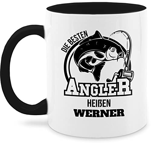 Tasse Tassen 325ml - Angeln - Angler Geschenk - 325 ml - Schwarz - angel fischen carp angler+tasse fisch fishing personalisieren angelzubehör karpfen fischer name angelfan heißen geschenke besten