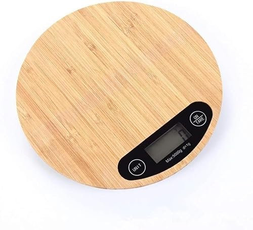 TIST Balance de Nourriture de Cuisine en Bambou Balance de Nourriture numérique Balance de café Domestique en Bois for Aliments écologiques Balance de Cuisson en Bambou électronique à LED