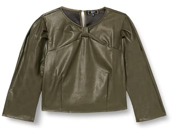 IDONY Women's Kunstleder Bluse, Oliv, X-Large