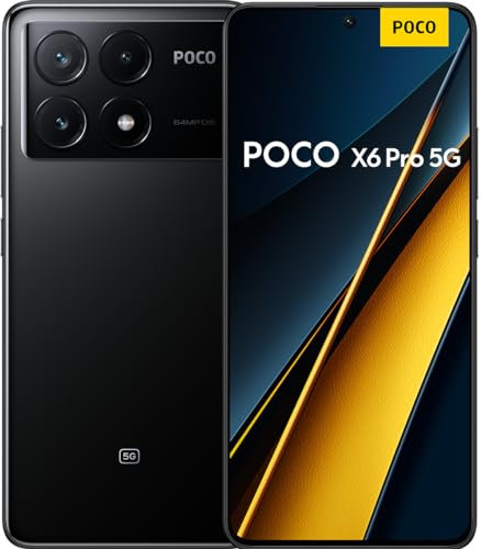 Poco X6 Pro 5G Smartphone, 8+256GB Handy ohne Vertrag, 120Hz 6,67 1,5k AMOLED Display, 64MP OIS Dreifach-Kamera, 5000mAh, 67W Turbo-Charge, Dual-SIM, Schwarz