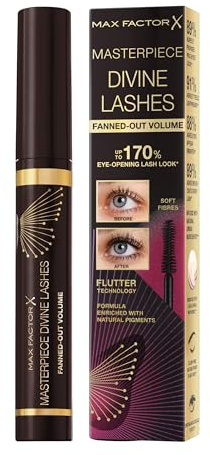Max Factor Masterpiece Divine Lashes Mascara, Mascara für aufgefächertes und klumpenfreies Volumen, Black Brown