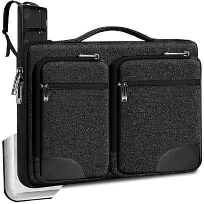 ZINZ 360° Schutzhülle für Laptops 17 17.3,B01K02 | Mit Griff & Riemen, Wasserabweisend & Stoßfest, Mehrere Fächer, Passt für die meisten 17-17.3 Notebooks