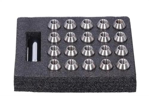 PUNICS 20 Stück Radmuttern M12x1,5 Gewinde 1,8 Zoll Höhe T304 Edelstahl Radmuttern Für Automodifikation Radnabe Reifenschraube Bolzen Radnabenmuttern (Color : 2)