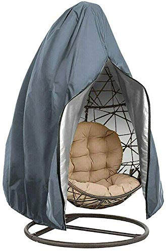 DFANCE Funda Sillon Colgante Exterior Impermeable, Cubierta de Silla de Huevo Colgante, Fundas Prueba de Polvo para Mecedoras Colgantes Giratoria Jardín, 115 * 190 Cm(Color:Gris)