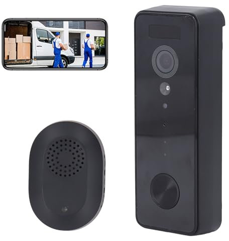 Tosuny Wireless Video Doorbell, 1080P HD Doorbell Camera with Chime, 2.4G/5Ghz WiFi, PIR Human Detection, 2 Way Talk, Night Vision, APP Control, Cloud Storage, for Home Security