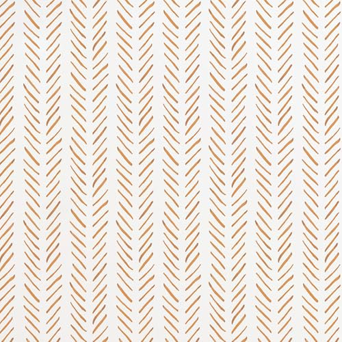 Carta da Parati Righe Arancione, 44.5 x 1000 cm Carta da Parati a Strisce Verticali Arancio e Bianco Motivo a Spina di Pesce Geometrica Pellicola Adesiva per Mobili,Camera da Letto,Soggiorno,Bagno