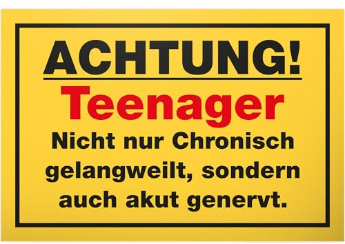 DankeDir! Teenager - Schild 30 x 20 cm - Geschenkidee Teenie Spruch Zimmer Türschild Jungen & Mädchen Jugendzimmer - Dekoration Deko Geschenk Idee Jugendliche Tür Deko Geburtstag