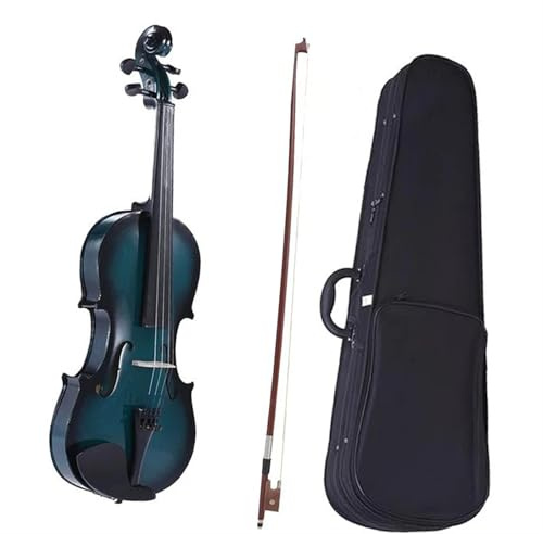 Geige Violine In Der Größe 4–4 Dunkelblau Schwarze Farbe Lindengeige Für Anfänger Mit Koffer Steg Und Bogen
