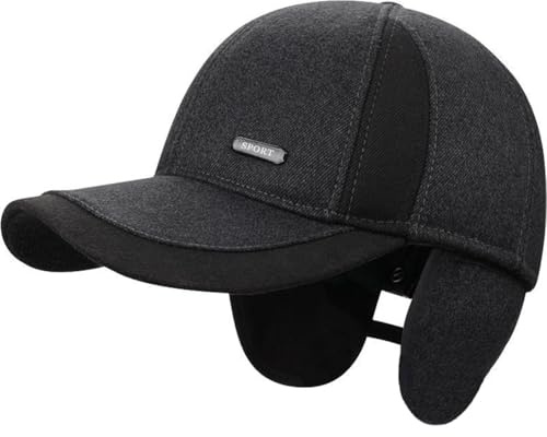 Cysocool Herren Winter Baseballmütze mit Ohrenklappen Thermo Schirmmütze Schiebermütze Wolle Warm Tweed Newsboy Mützen Baskenmütze Fahrermütze Flatcap Herren Barett Cap Männer Jagd Golf Winterhut
