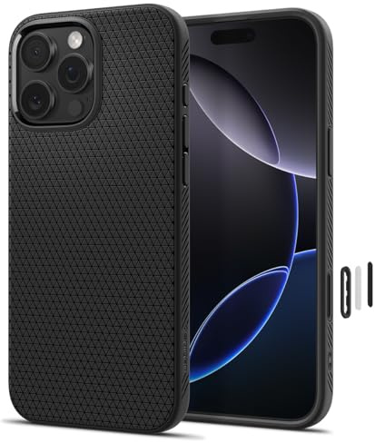 Spigen Liquid Air T MagFit Case for iPhone 16 Pro Max - Matte Black | MagSafe Compatible, Anti-Slip Textured Grip, Camera Control Covered, Patented Air Cushion, Military-Grade Drop Protection