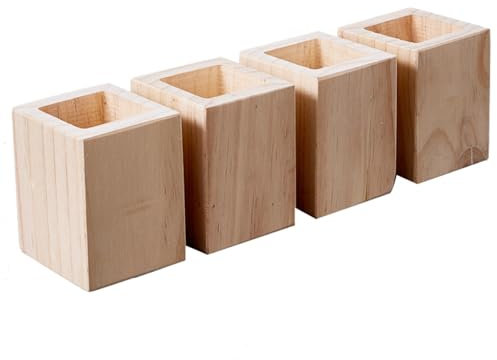 Set di 4 alzate per mobili in legno massello, resistenti per letti e tavoli, aggiungono un design quadrato di 12,7 cm di altezza (7 cm aumenta l'altezza di 10 cm)