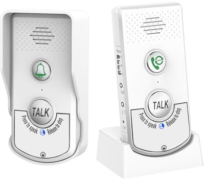 Doorbell Intercoms System for Home, 2 Way Room to Room Door Intercom Wireless with Long-Lasting Rechargeable System, Communication Devices for House Office Classroom with FCC/CE Certified