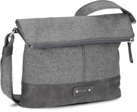 Zwei Damen Rolltop-Handtasche Olli OT6 Umhängetasche 2/4 Liter klassische Crossbody Bag wasserabweisend robust strapazierfähig Bicolor Design Schultertasche, hochwertig verarbeitet