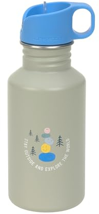 LÄSSIG Trinkflasche Edelstahlflasche BPA-frei 500ml Kinder Kita Kindergarten auslaufsicher mit Sporttrinkverschluss/Bottle Stainless Steel Sunny Explorer green/blue
