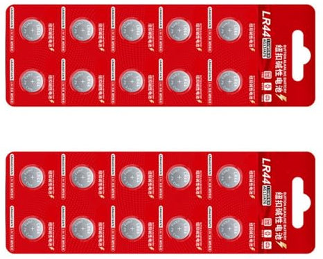 Rdxanc Lot de 10/20 piles bouton alcalines LR44 1,5 V longue utilisation AG13 A76 pour montres jouets électroniques