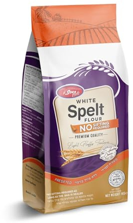Sova White Spelt Flour, Pre-sifted, Light Fluffy Texture, 1kg, Ideal for Baking and Cooking with Its Nutrient-Rich Component, Vegan, Non-GMO, No Additives No Preservatives (1 Pack)