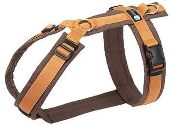 Anny-X Brustgeschirr Fun Braun-Bernstein | Hundegeschirr Größe S-Kurz (Brustumfang 52-64 cm)