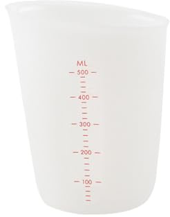 EPIGEIST Taza Medidora Visible De Silicona 500 Ml Transparente Doble Escala Graduada Para Cocina y Laboratorio Recipiente Ligero Reutilizable
