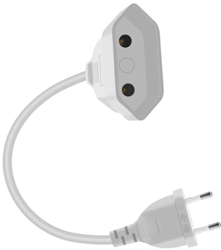 YINGAYOU Rallonge Electrique Euro 2.5A 250V 625W Extentions D'alimentation Euro 2x0.75 mm² Rallonge Câble Euro, pour Une Utilisation en Intérieur PC, TV, Moniteur (Blanc, 0.3 m)