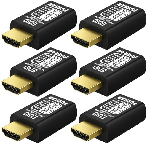 FUERAN Enchufe simulado HDMI 2.1 4K 120Hz, emulador de pantalla virtual, enchufe simulado Displayport 4k 120Hz, adaptador de pantalla fantasma sin cabeza, monitor EDID 8K 3840x2160@120HZ (8K/30Hz-4K