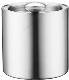 Seau à champagne Seau à glace double couche en acier inoxydable avec couvercle, accessoires de bar for la maison, seau champagne for fêtes Seau à Glaçons(Grand)