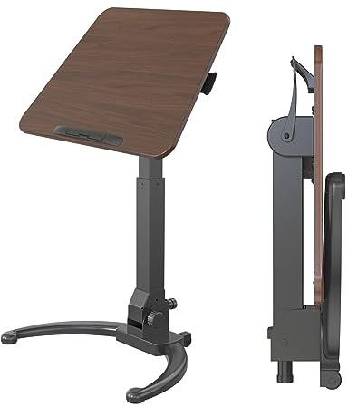 Höhenverstellbarer, faltbarer Stehpult, pneumatischer Heber, tragbarer Arbeitsplatz für Laptops, leicht und kompakt, unterstützt bis zu 10 kg, ideal für Heimbüro