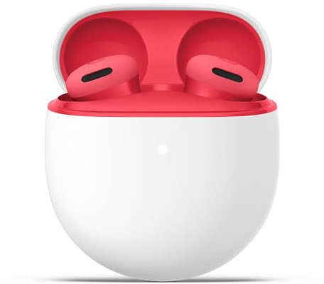 Google Pixel Buds 2a – Écouteurs sans Fil avec Suppression Active du Bruit – Légers et Confortables – Résistants à l'eau – Compatibles Bluetooth – Rouge Framboise