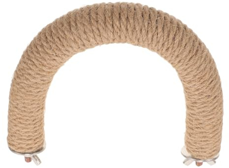 MOTHNUR Soporte para Pájaros Cuerda de Cáñamo U en Forma de Perchero Compacto para Jaulas, Accesorio Multiusos para Loros y Periquitos, Juguete Masticable Natural para Aves Domésticas