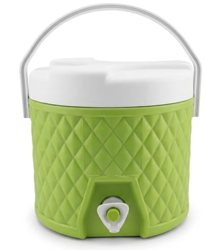 The-rmos Contenitore Termico 5 Litri per Liquidi Acqua Vino Bevande con Rubinetto Erogatore Manico borraccia Frigo Portatile Refrigerante Plastica Verde Celeste Arancio (verde)