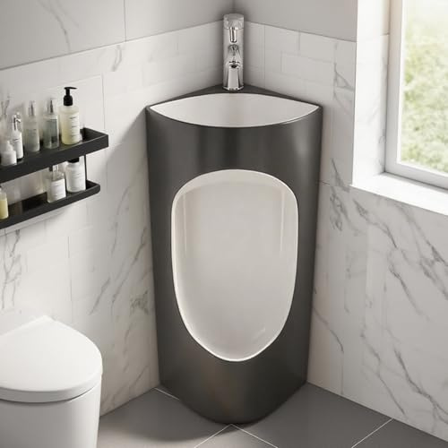 MMleYN Uomo con Lavandino Integrato, Orinatoio Sospeso in Ceramica