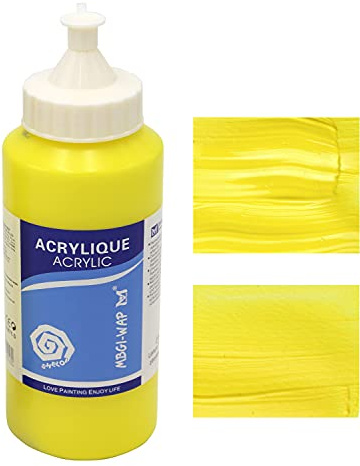 MAGI® Künstler-Acrylfarbe je 500 ml, in 24 feinen Farbtönen, freie Farbwahl, Acryl, Malfarbe im Dosiergebinde (02-zitronengelb)
