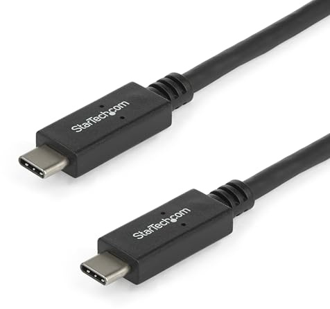 StarTech Cable USB-C a USB-C 1m 5Gbps 60W PD 4K 60Hz (USB315CC1M) | Transferencia de datos SuperSpeed USB 3.0, Compatible con Thunderbolt 3