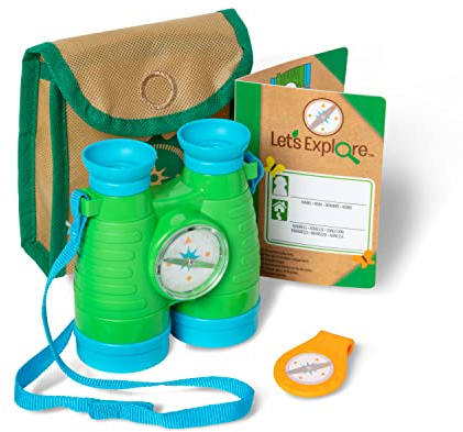 Melissa & Doug Let's Explore Set di Binocoli e Bussola, Giocattoli di Ruolo, Set da Gioco, Regalo Bambini Bambine di 3 4 5 6 7 Anni