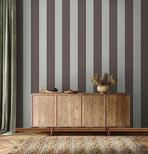 marburg Papier peint Gris marron rayures lignes Papier peint intissé pour salon ou chambre Made in Germany 10,05 x 0,53 m