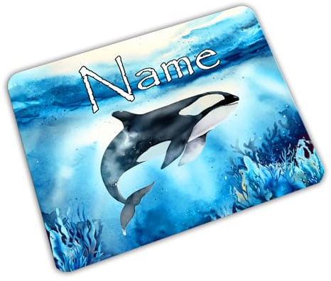 Vesperbrettchen personaliert mit Name, Orca | Frühstücksbrettchen, Brotzeitbrettchen, Schneidebrettchen mit Motiv, für Kinder