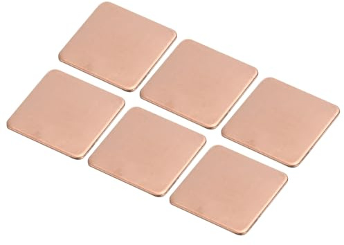MECCANIXITY Heatsink Copper Pad Shim 20mm x 20mm x 1mm Thermal Conductive Heat Sink for Electronic Chip Cooling Pack of 6