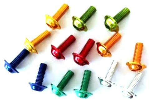 Tornillos con cabeza hexagonal de aluminio, cabeza de brida de botón semicircular colorida con arandela, perno Allen interior, 10 Uds., 10 piezas, negro m6x25