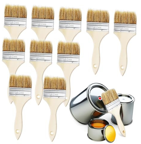 SHINEOFI 10pièces Pinceau à Peindre avec Manche pour Pâtisserie Badigeonnage Et Peinture Murale Poils Denses