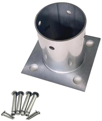 4 st runda stolpankare basfästen för 60 mm staketdäck uteplats och pergolaDelineator stolpbas för enkel installation (2 st 60 mm diameter)