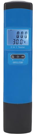 Glomora Digitales Pool-ORP-Cl-Temp-Tester-Kit, genaue schnelle Messung, hintergrundbeleuchtetes Display, multifunktionales ORP-Cl-Temperaturmessgerät für Whirlpools, Aquarien, Spas