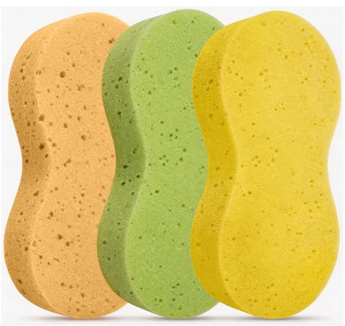 Lot de 6 éPonges de Lavage Voiture, Grosse Eponge, Eponge Voiture, éPonges de Lavage de Voiture sans Rayuressuper Absorbantes pour Nettoyage de Voiture Lavage Vitres Cuisine, Entretien de Voiture