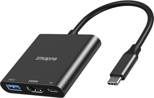 USB C to HDMI Adapter, 3 In 1 HDMI to USB C Adapter, 4K USB C HDMI Adapter | 100W PD, USB 3.0, 4K Hdmi Adapter for MacBook Pro/Air,iPad,Dell,Hp,Surface(Deep Black)