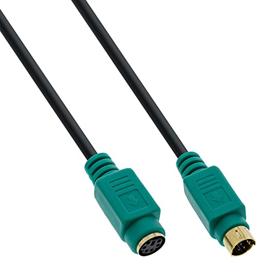 InLine 13342H PS/2 Verlängerung, Stecker / Buchse, 2m PC99, grüne Stecker, PREMIUM