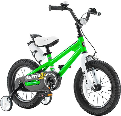 royalbaby BMX Freestyle Kinder Fahrrad, Boy 's Fahrräder und Girl 's Fahrräder mit Rädern mit Training, 30,5 cm, 35,6 cm, 40,6 cm, 45,7 cm, Geschenke für Kinder, RB12B-6G, grün, 30,5 cm