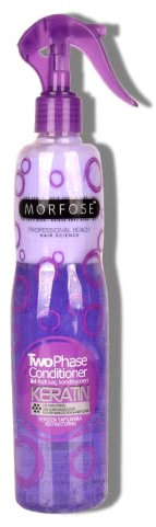 Morfose Keratin 2-Phasen Conditioner Spray 400 ml – Leave-In Spray zur Haarreparatur mit Hitzeschutz, Anti-Frizz & Keratin für strapaziertes & geschädigtes Haar, Haarpflegespülung