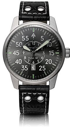 Original Bergmann-Uhr Pilot 02 Fliegeruhr Beobachtungsuhr Klassiker Leder Quarzuhr Edelstahlboden Bauhaus Modisch Elegant klassisch Design Zeitlos Unisex Direkt vom Hersteller