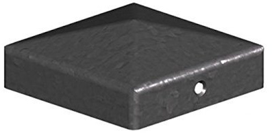 Pyramid Square Black Metal Fence Post Caps - 4 100mm Post Top (5X Post Tops)