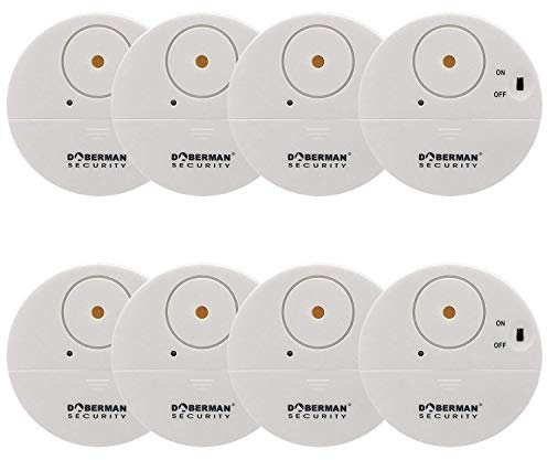 WOWSEA DOBERMAN SECURITY Ultra-Slim Window Alarm - Loud 100dB Alarm and Vibration Sensors - Modern & Ultra-Thin Design,8-Packs